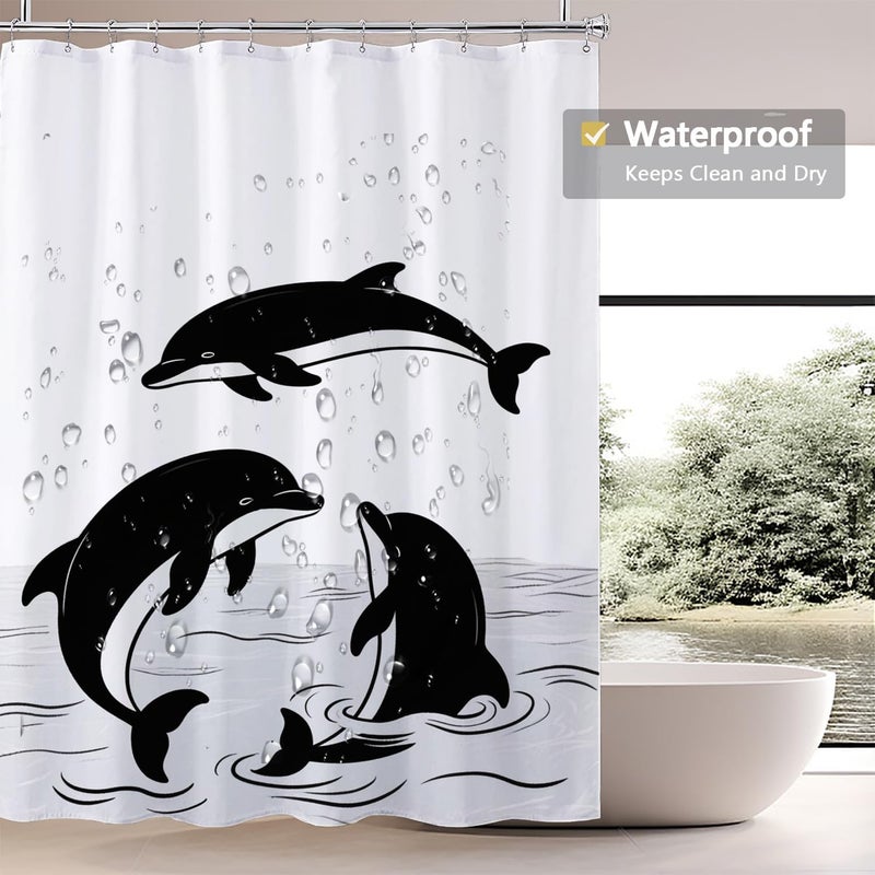 LLSCL Fabric Shower Curtain Liner with Magnets, Waterproof Hotel Quality, 72 x 72 Machine Washable - Image 3